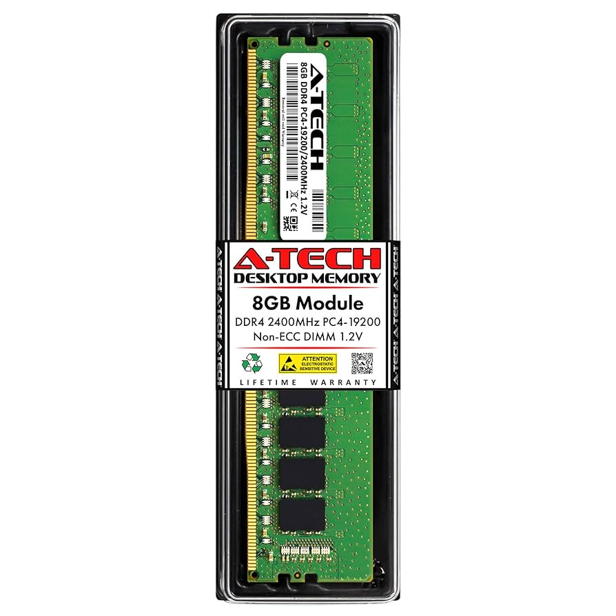 A-Tech 8GB DDR4 2400 MHz UDIMM PC4-19200 (PC4-2400T) CL17